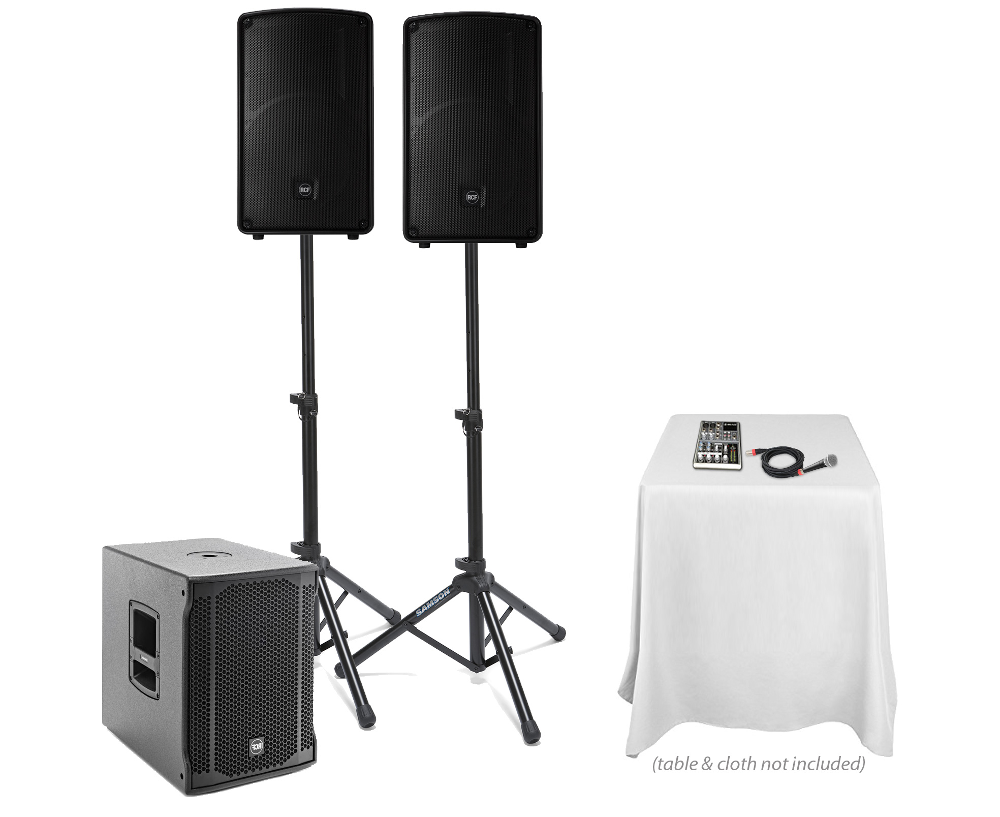 pa hire, sydney northern beaches - our pa system with lights for events of up to 300 guests